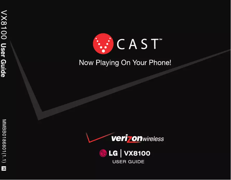 Page 1 de la notice Manuel utilisateur LG VX8100