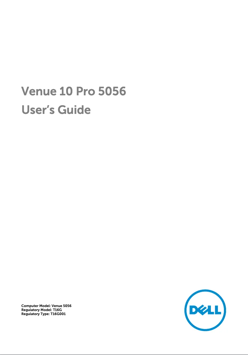 Page n°1 - Manuel utilisateur Dell Venue 10 Pro