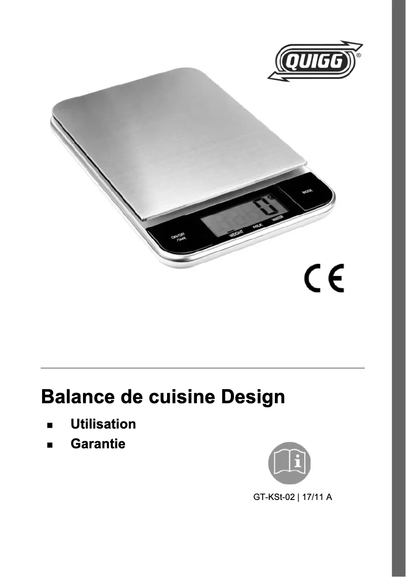 Page 1 de la notice Manuel utilisateur Quigg GT-KSt-03
