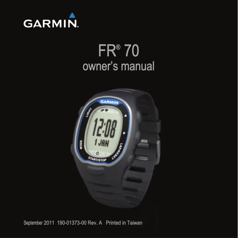 Page 1 de la notice Manuel utilisateur Garmin Forerunner 70 HRM