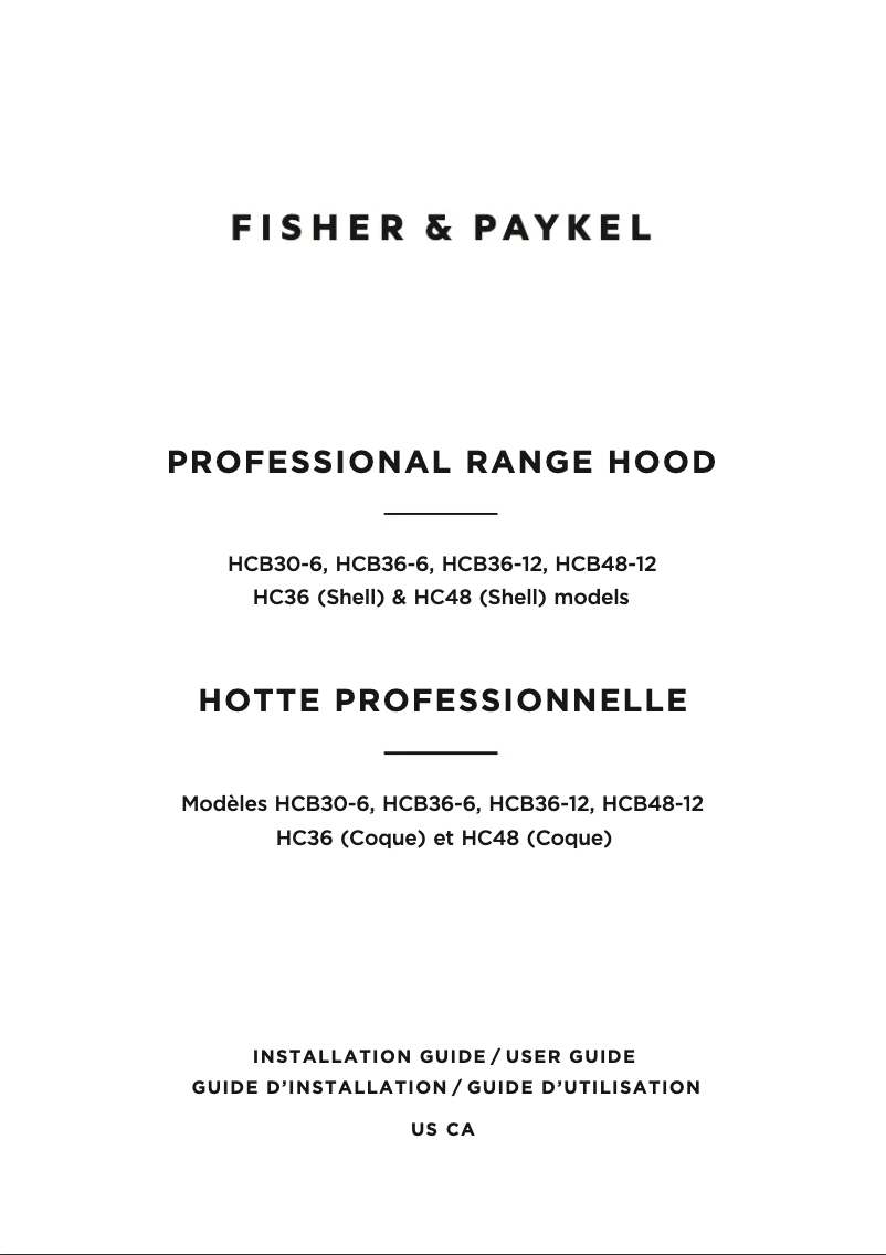 Page 1 de la notice Manuel utilisateur Fisher & Paykel HCB36-12 N
