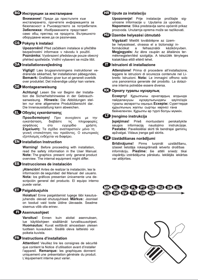 Page n°1 - Guide d'installation Electrolux LYB2AF82S