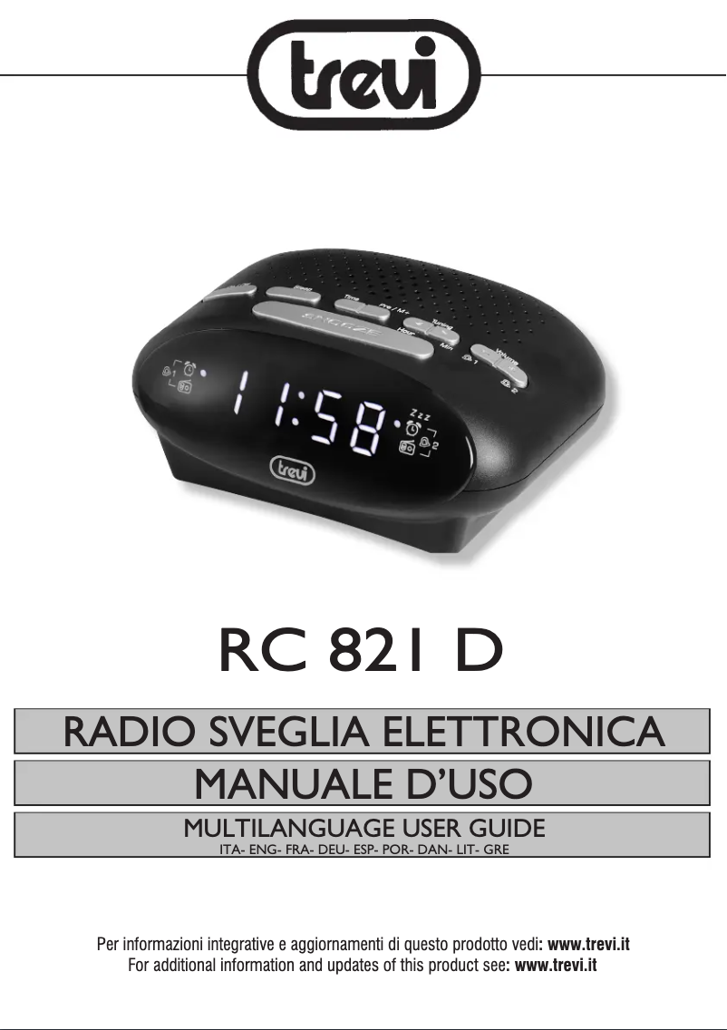 Page n°1 - Manuel utilisateur Trevi RC 821 D