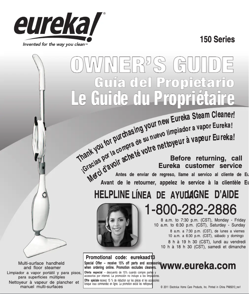 Página 1 del manual Manual de usuario Electrolux 2-in-1 Steamer 150A