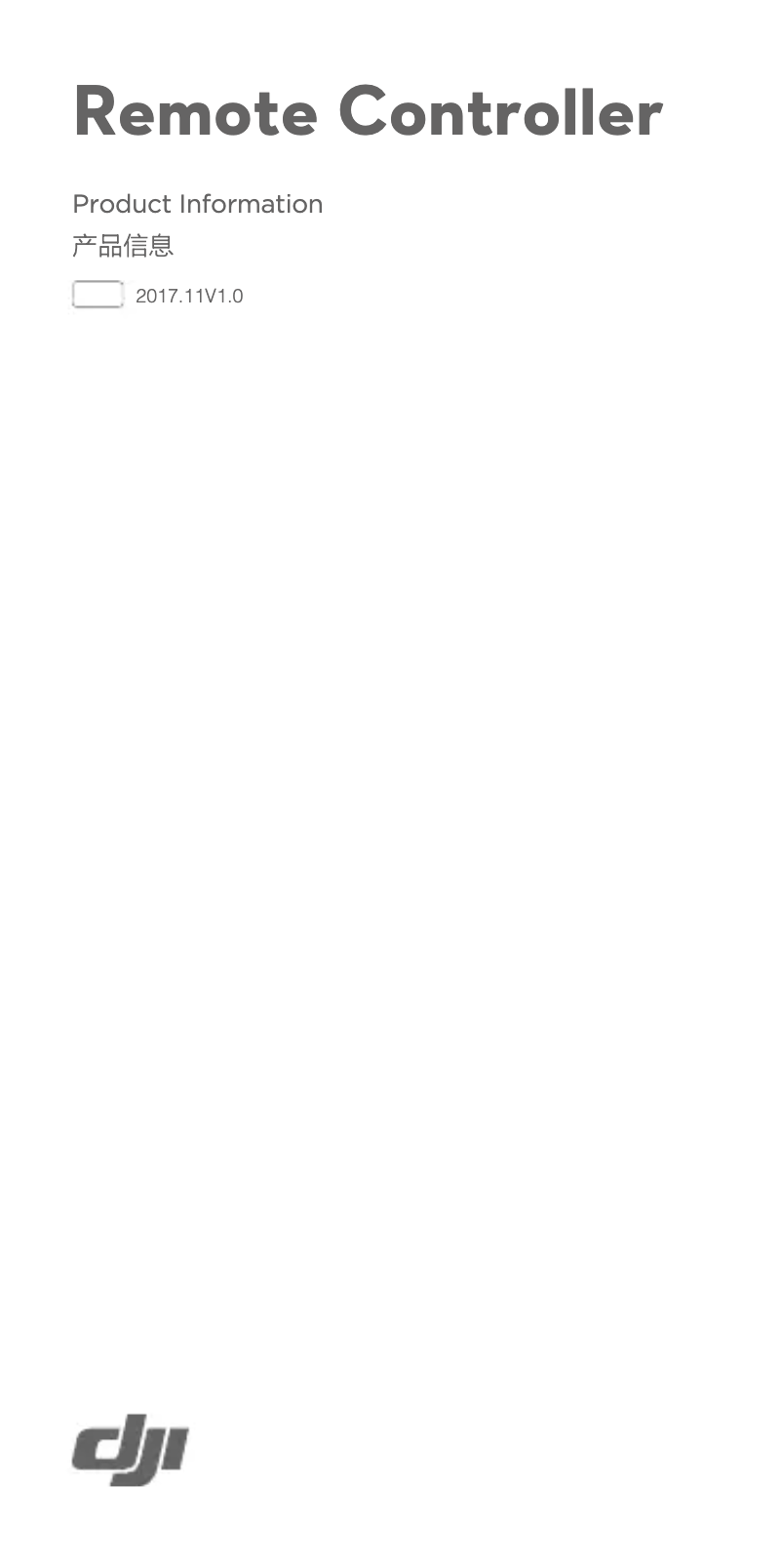 Page 1 de la notice Manuel utilisateur DJI Remote Controller