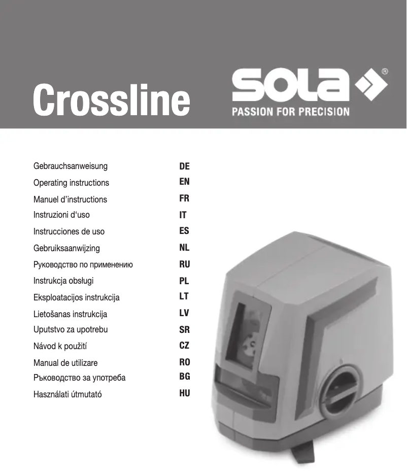 Page n°1 - Manuel utilisateur Sola Crossline