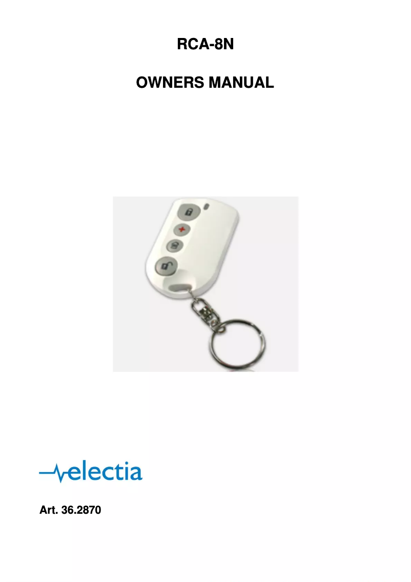 Image de la première page du manuel de l'appareil RCA-8N