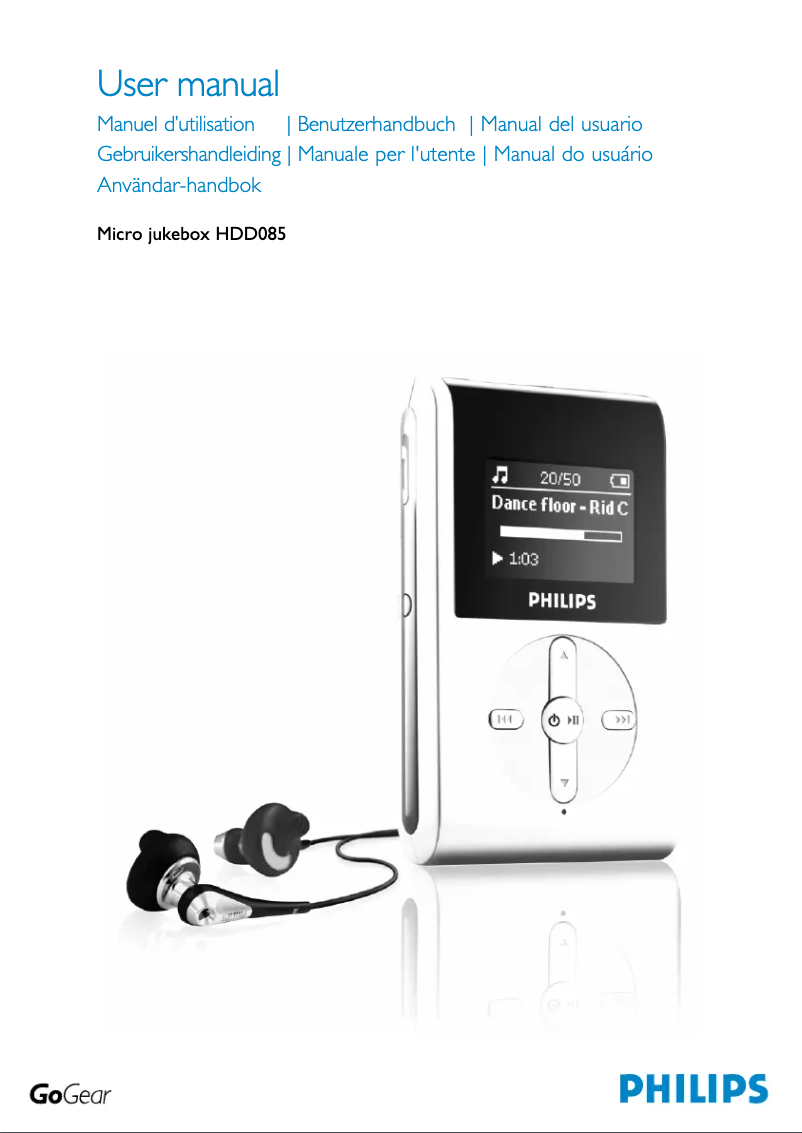 Page n°1 - Manuel utilisateur Philips GoGear HDD085