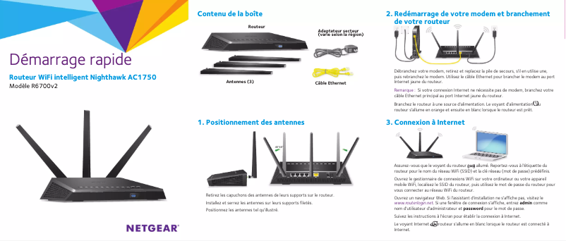 Image de la première page du manuel de l'appareil Nighthawk R6700v2