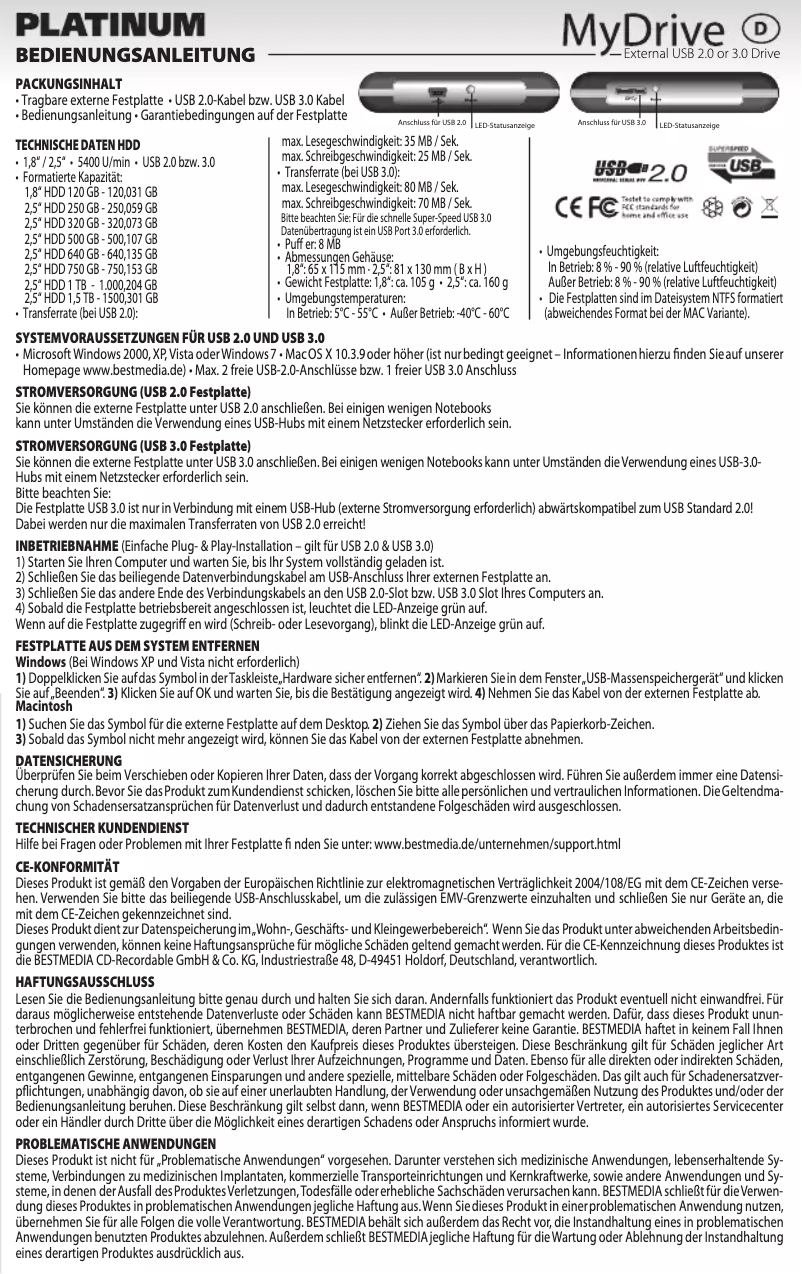 Page n°1 - Manuel utilisateur Bestmedia MyDrive