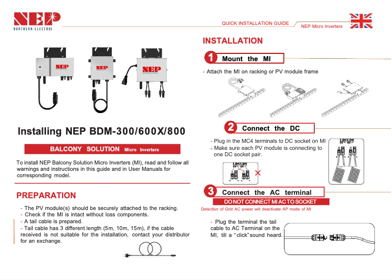 Page 1 de la notice Manuel utilisateur NEP BDM-600X