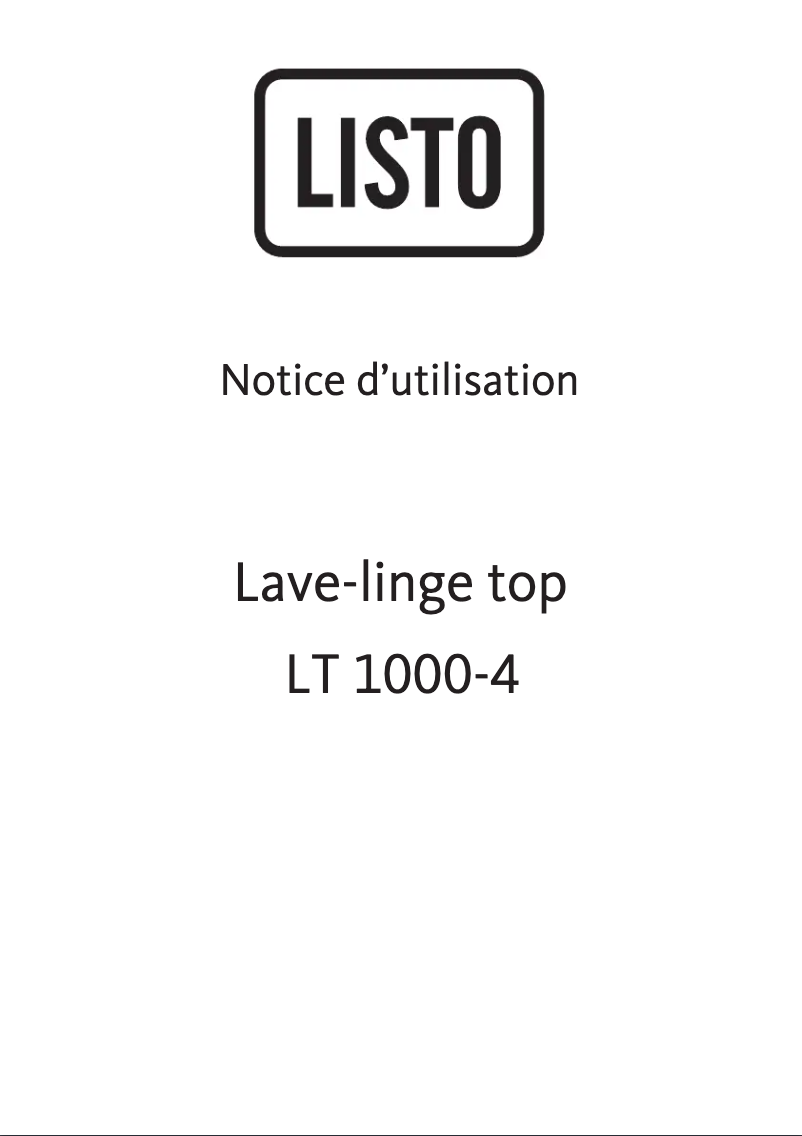 Page 1 de la notice Manuel utilisateur Listo LT 1000-4