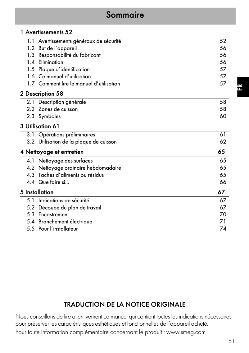 Page n°1 - Manuel utilisateur Smeg P864PO