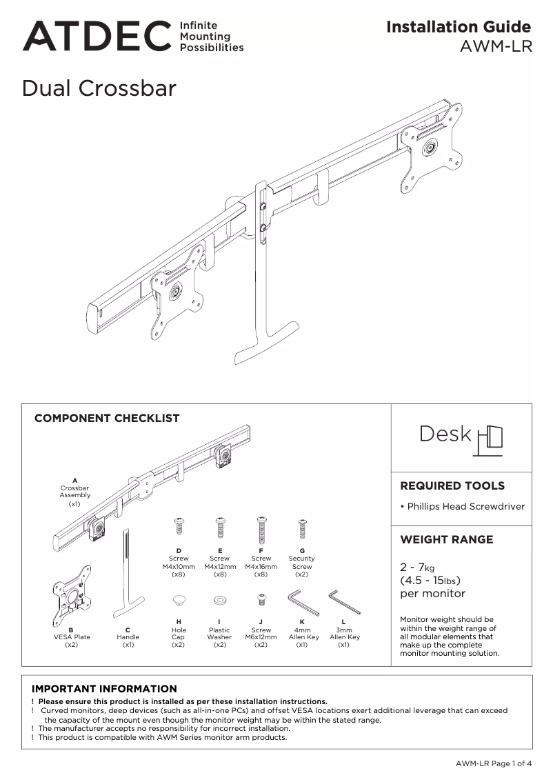 Image de la première page du manuel de l'appareil AWM-LR