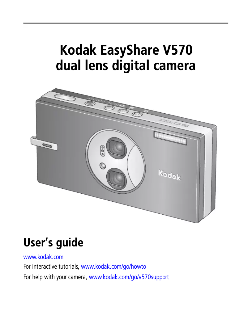 Page n°1 - Manuel utilisateur Kodak EasyShare V570