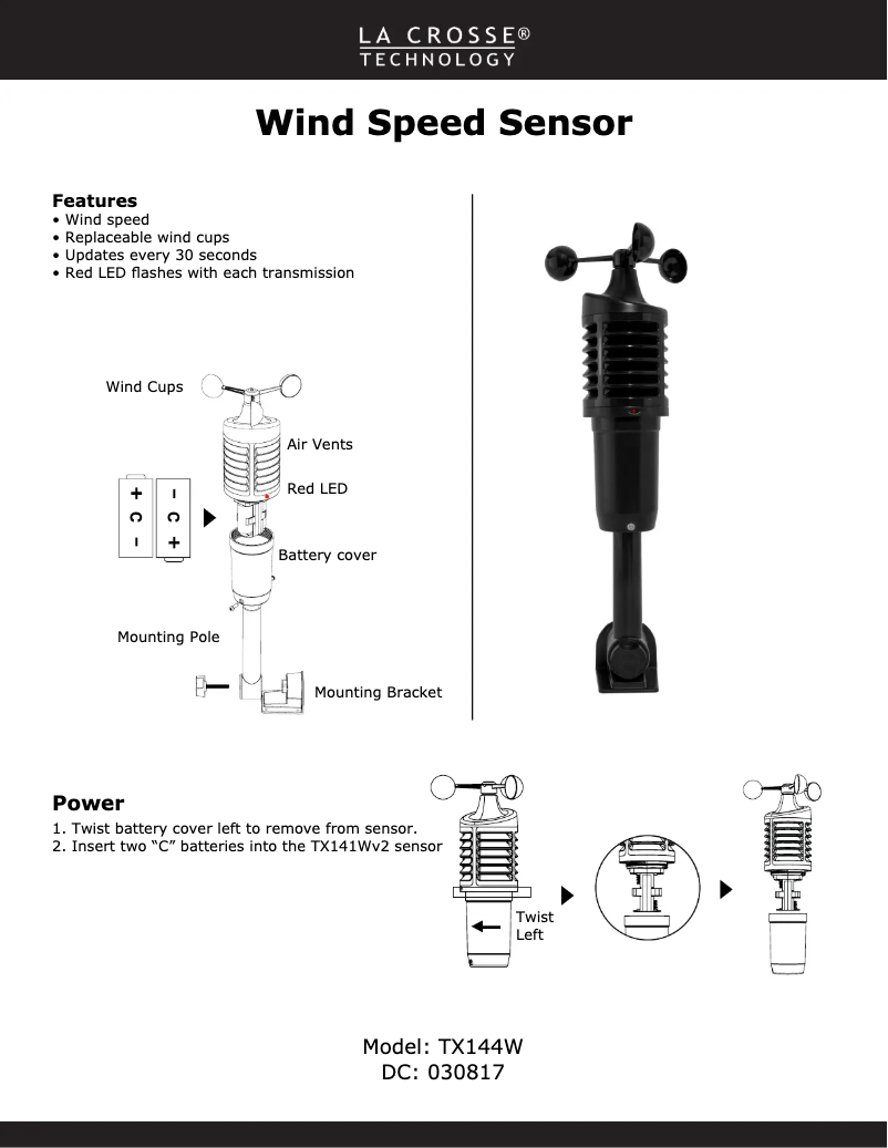 Image de la première page du manuel de l'appareil TX144W