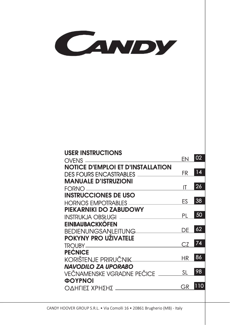 Page n°1 - Manuel utilisateur Candy FCT686X WIFI