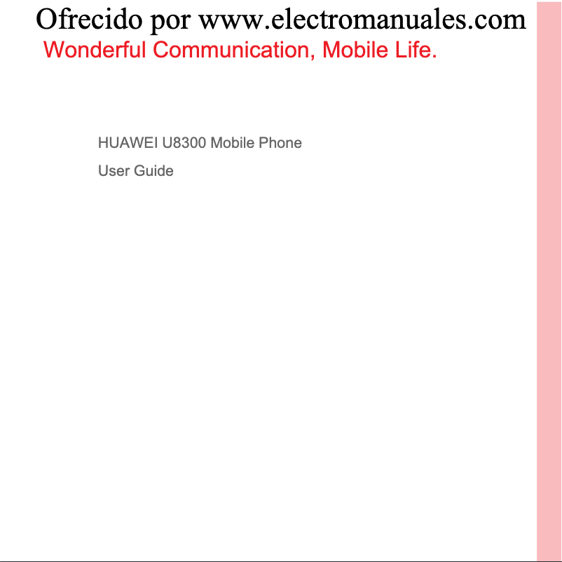 Page 1 de la notice Manuel utilisateur Huawei U8300