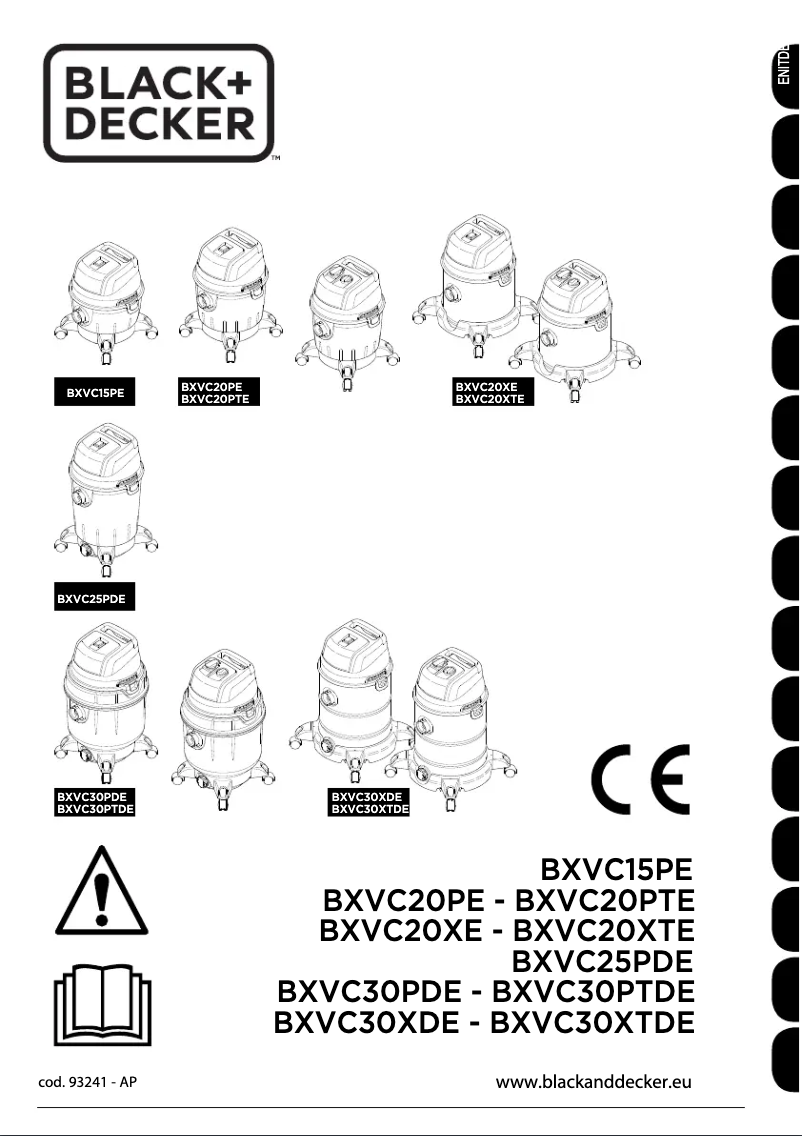 Page 1 de la notice Manuel utilisateur Black & Decker BXVC30XTDE