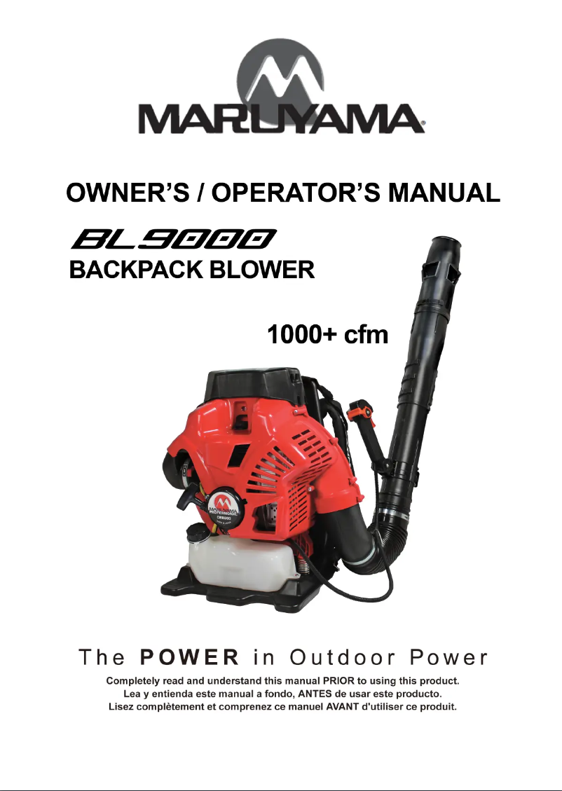 Image de la première page du manuel de l'appareil BL9000