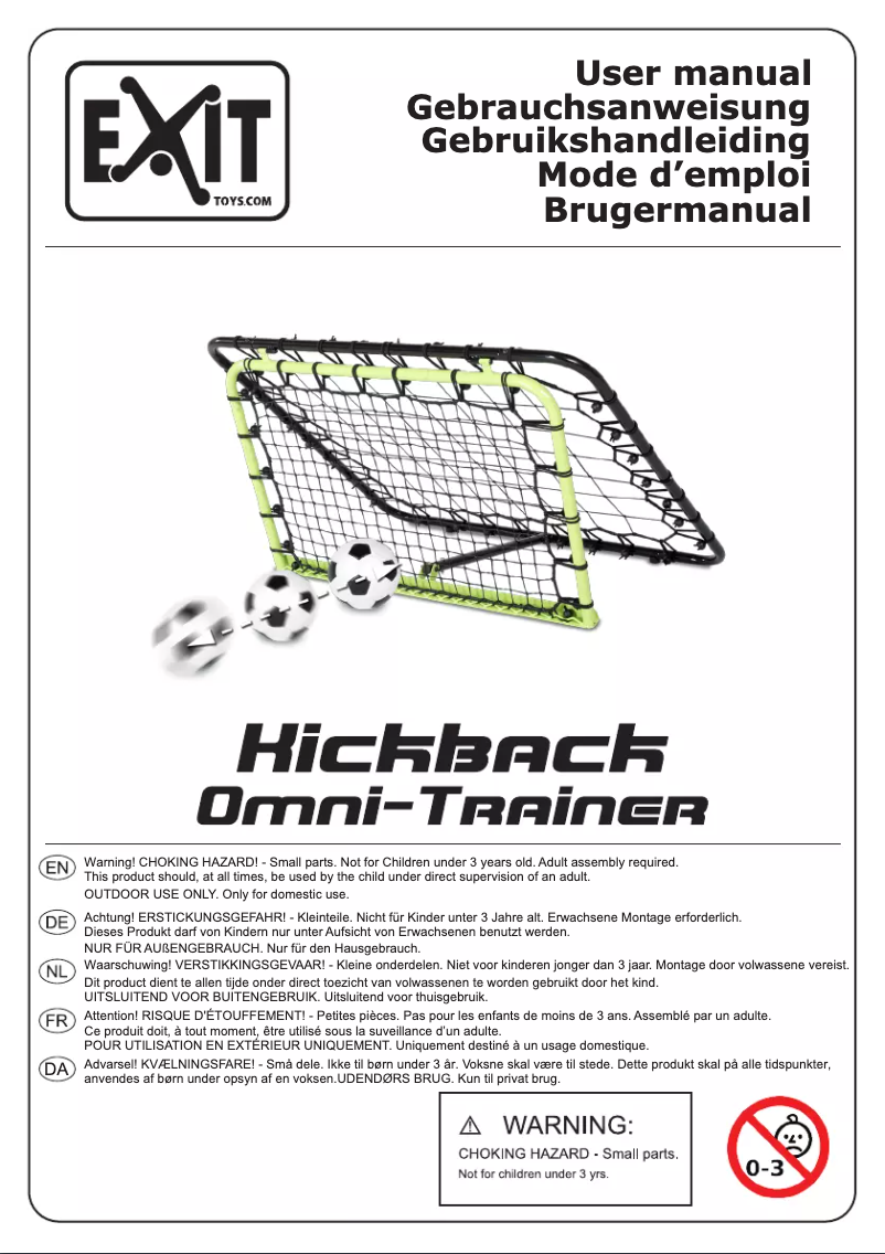 Page 1 de la notice Manuel utilisateur EXIT Kickback Omni-Trainer