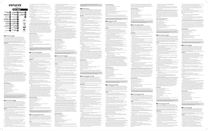 Image de la première page du manuel de l'appareil SW-A800