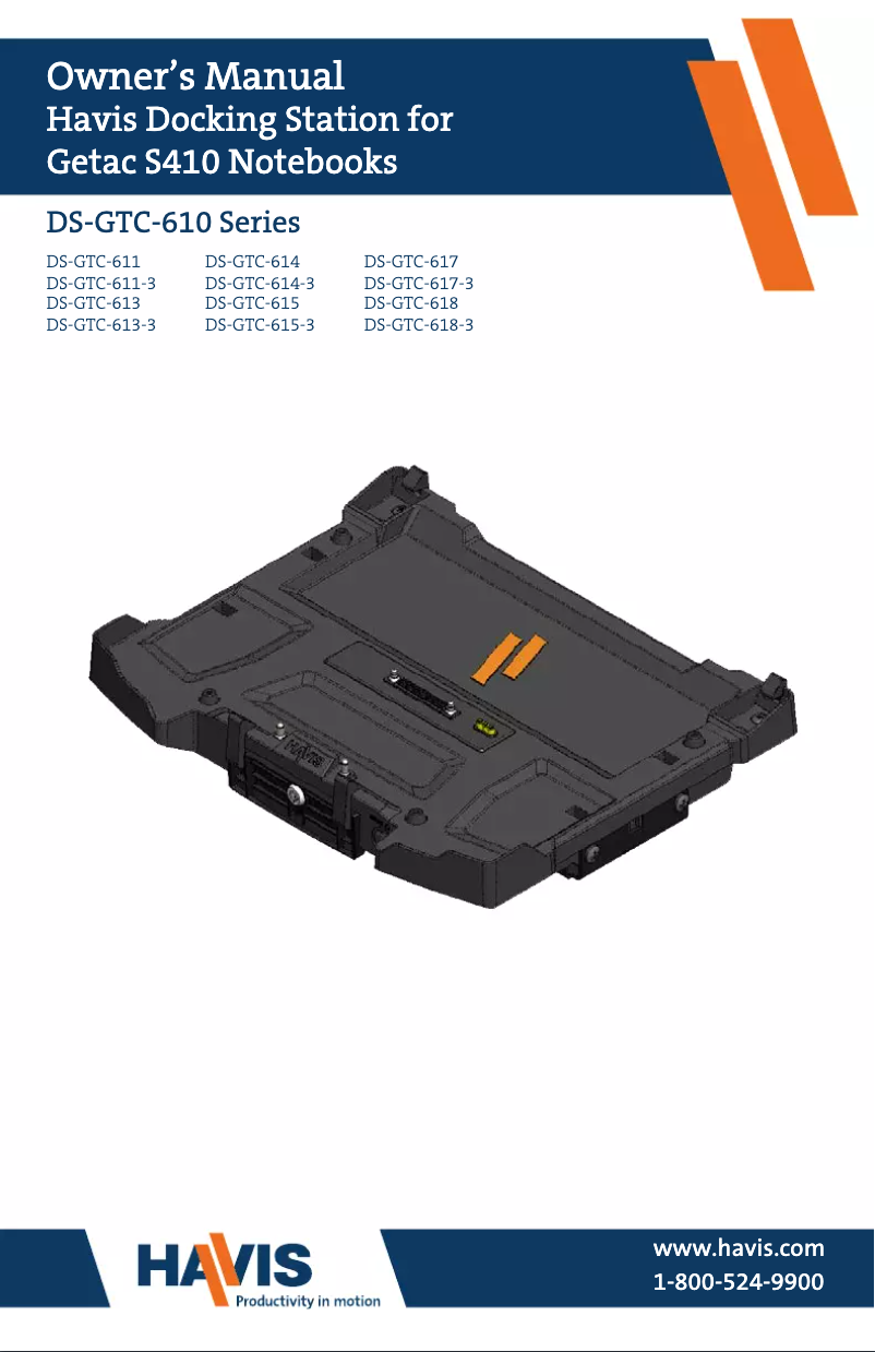 Page n°1 - Manuel utilisateur Havis PKG-DS-GTC-619-3
