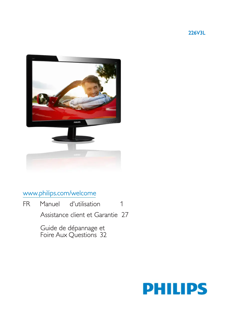 Page 1 de la notice Manuel utilisateur Philips 226V3LAB5