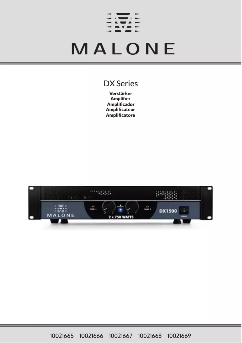 Page n°1 - Manuel utilisateur Malone DX1200