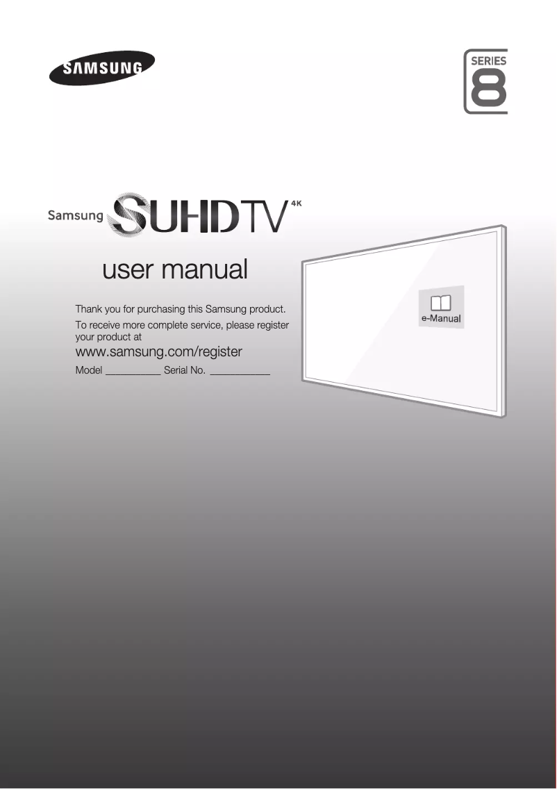 Page 1 de la notice Guide d'installation Samsung UE55JS8000T