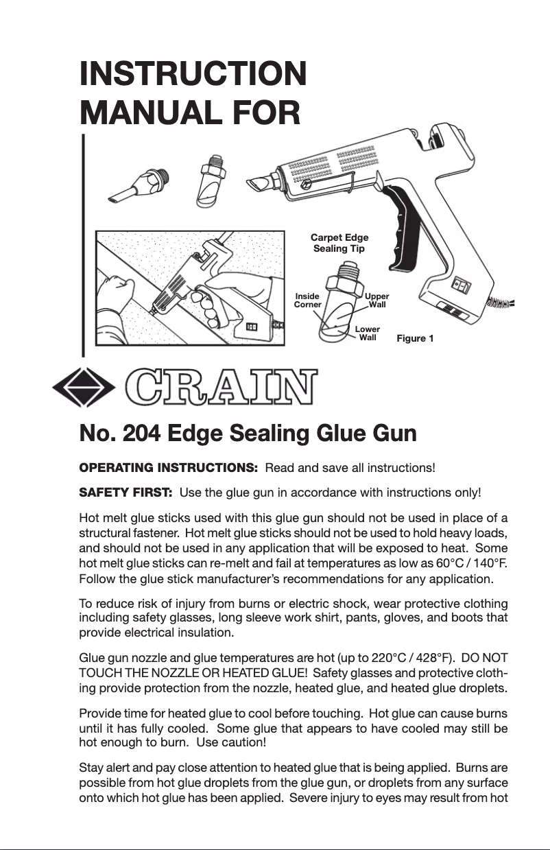 Page 1 de la notice Manuel utilisateur Crain 204