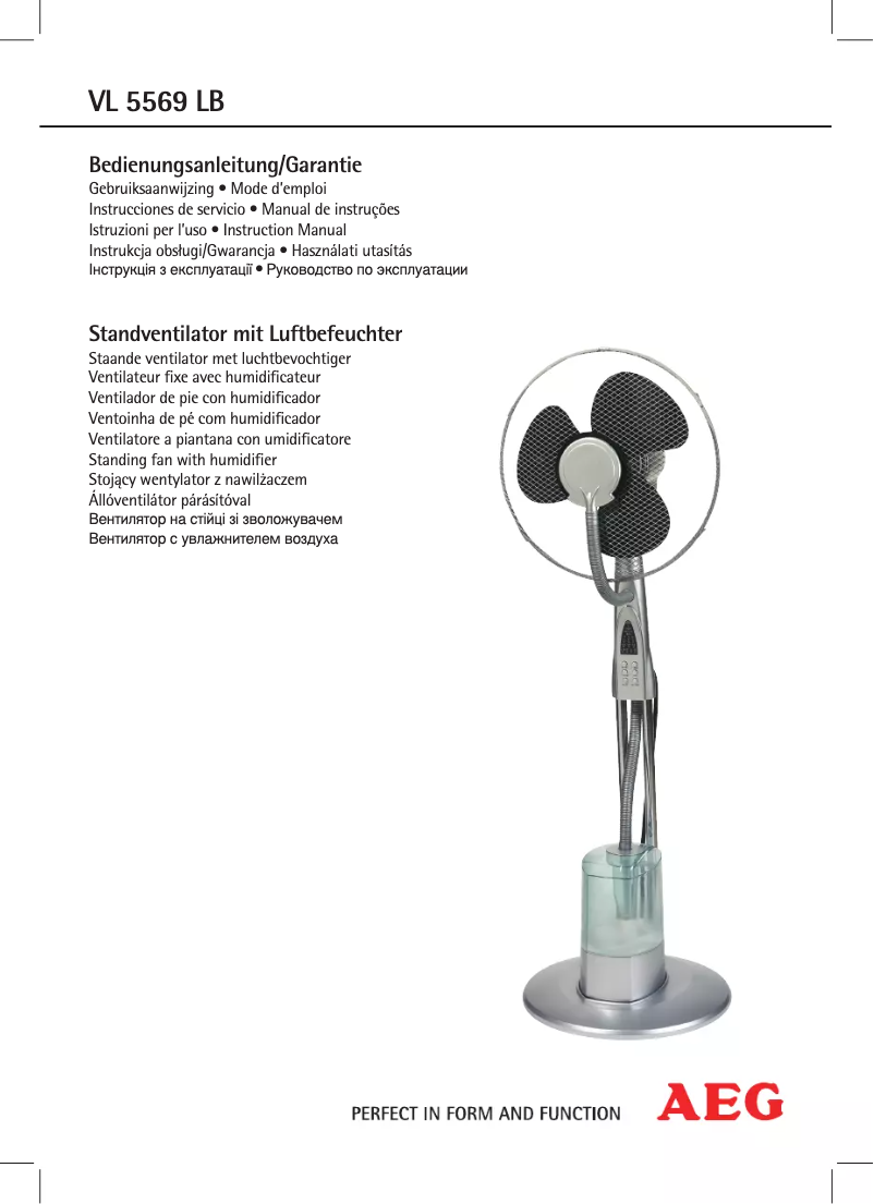 Page n°1 - Manuel utilisateur AEG VL 5569 LB