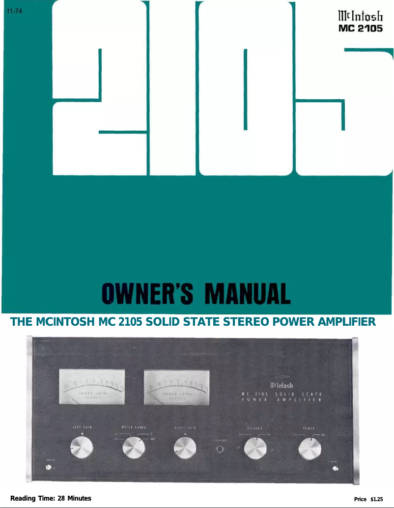 Image de la première page du manuel de l'appareil MC-2105