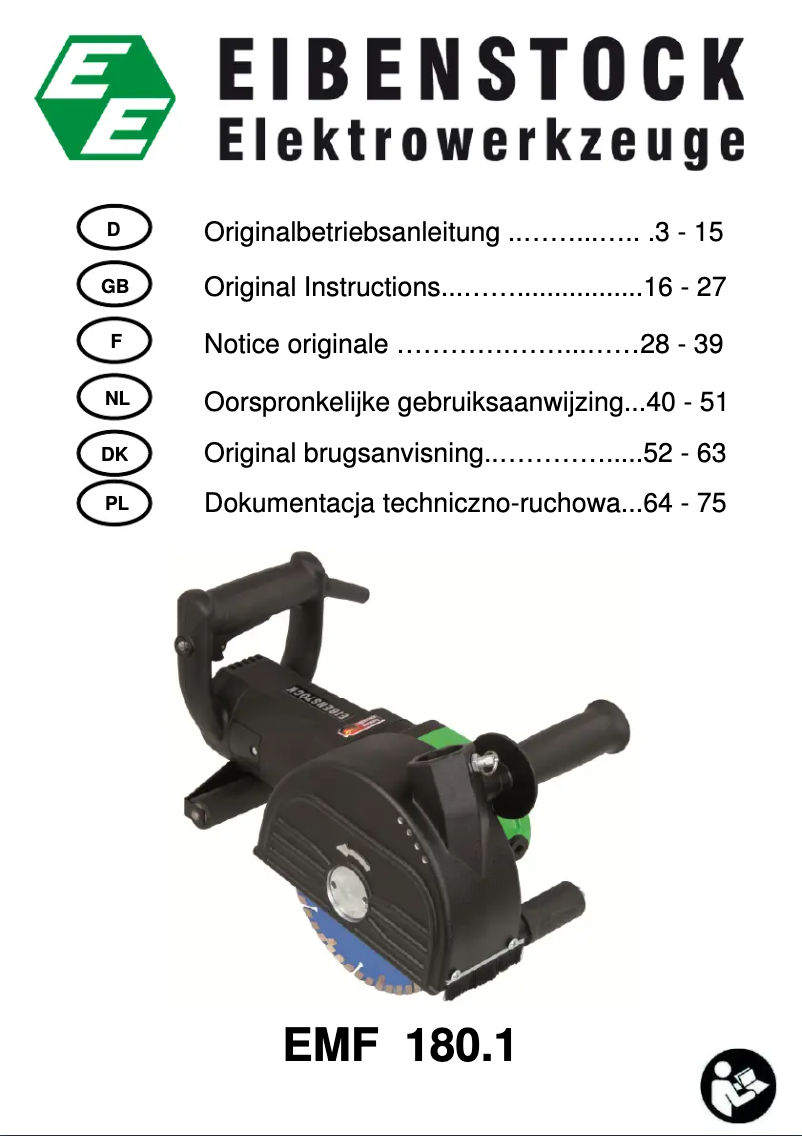 Página 1 del manual Manual de usuario Eibenstock EMF 180.1