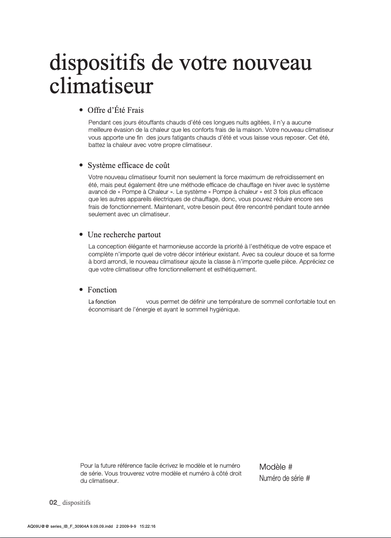 Página 1 del manual Manual de usuario Samsung AQ09UUAN