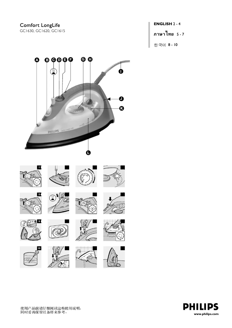 Page 1 de la notice Manuel utilisateur Philips GC1665