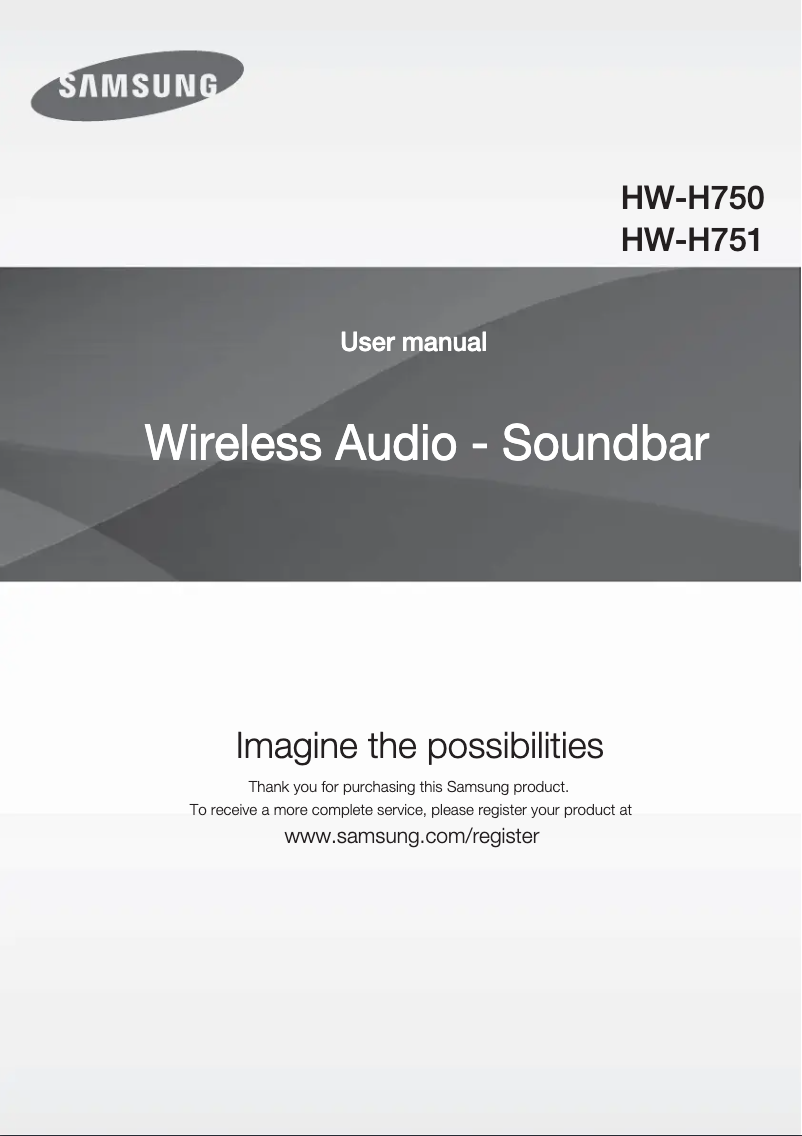 Page 1 de la notice Manuel utilisateur Samsung HW-H751