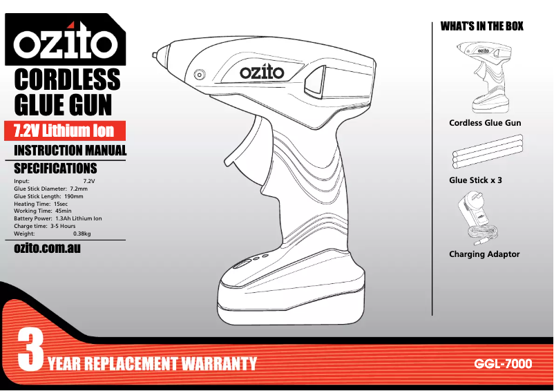 Page 1 de la notice Manuel utilisateur Ozito GGL-7000