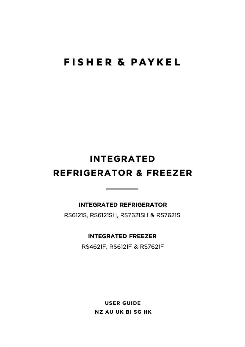 Page n°1 - Manuel utilisateur Fisher & Paykel RS4621FRJK2
