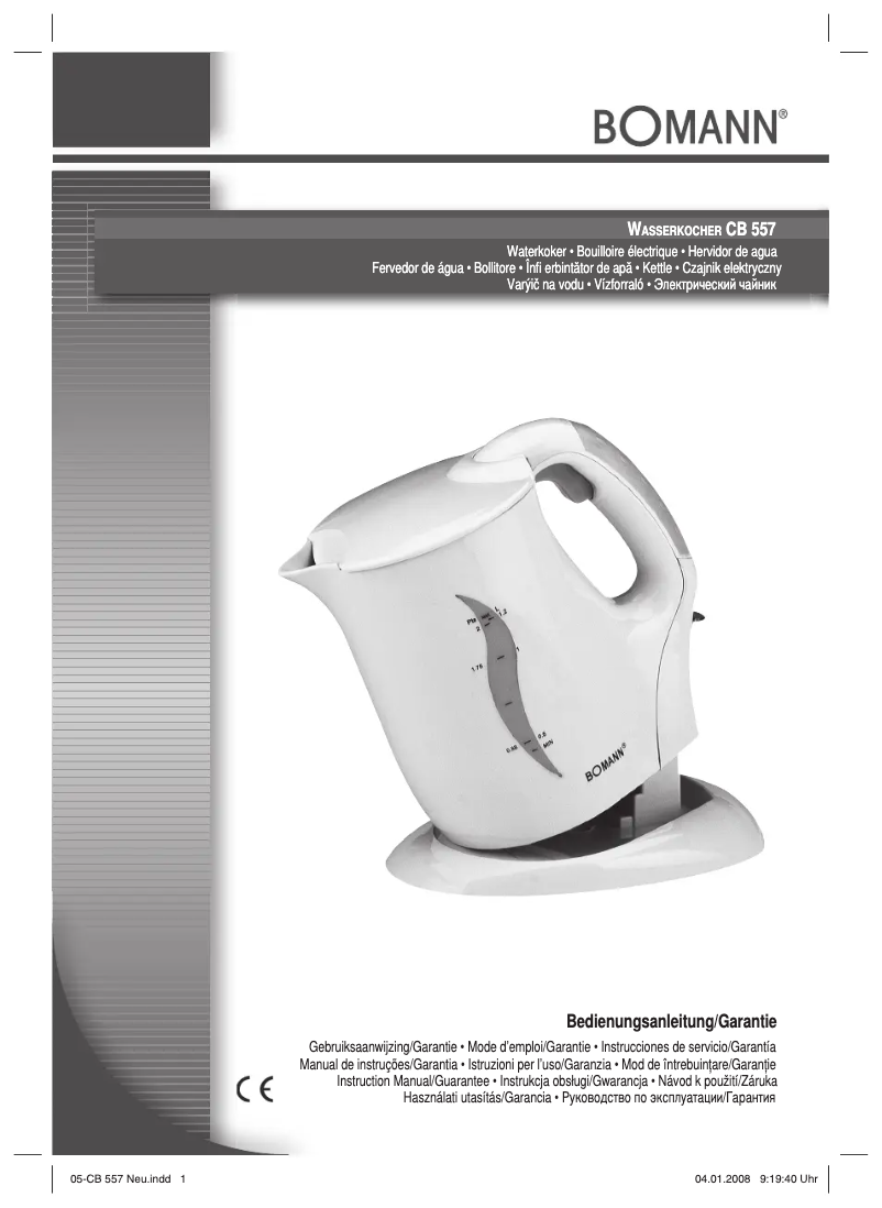 Page 1 de la notice Manuel utilisateur Bomann CB 557
