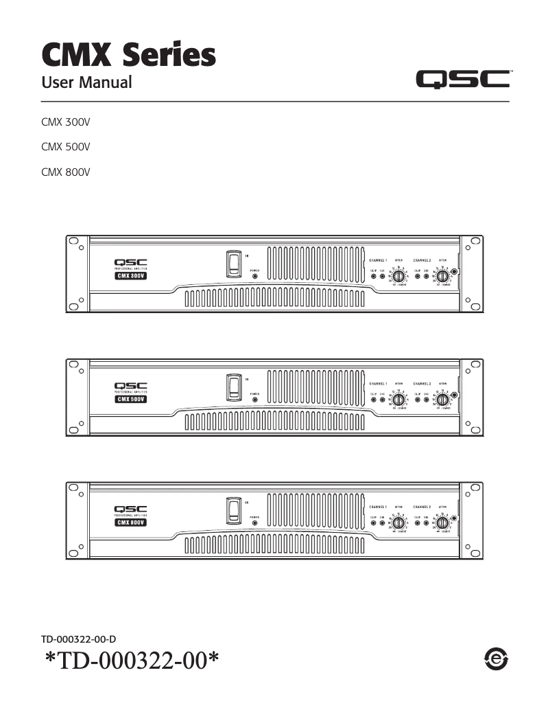 Page 1 de la notice Manuel utilisateur QSC CMX300V