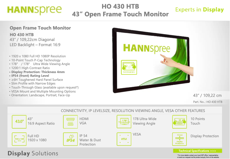 Page 1 de la notice Manuel utilisateur Hannspree HO 430 HTB