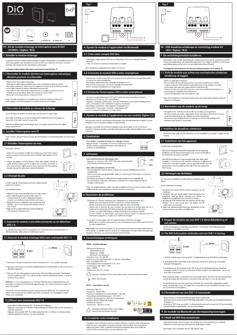 Page 1 de la notice Manuel utilisateur DiO 55856