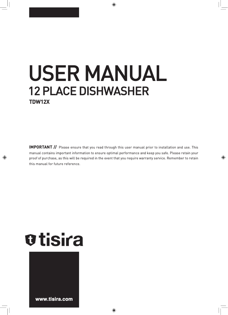 Page n°1 - Manuel utilisateur Tisira TDW12AX
