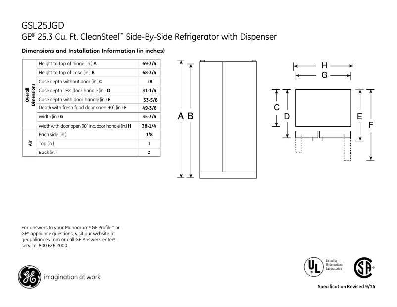 First page image of the manual for GSL25JGDLS