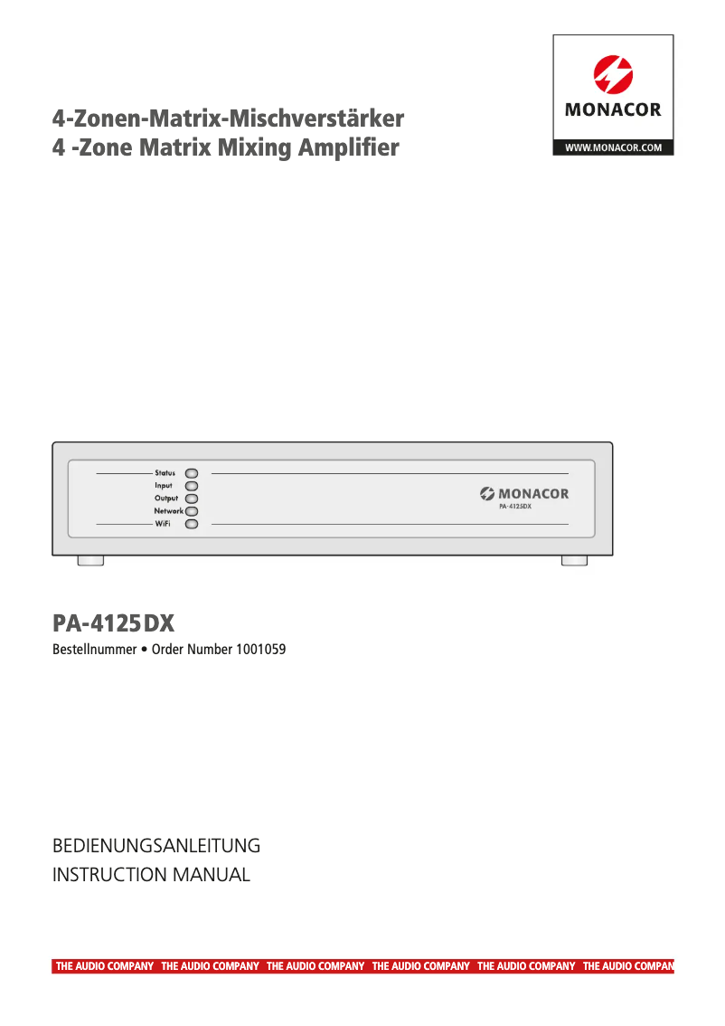 Image de la première page du manuel de l'appareil PA-4125DX