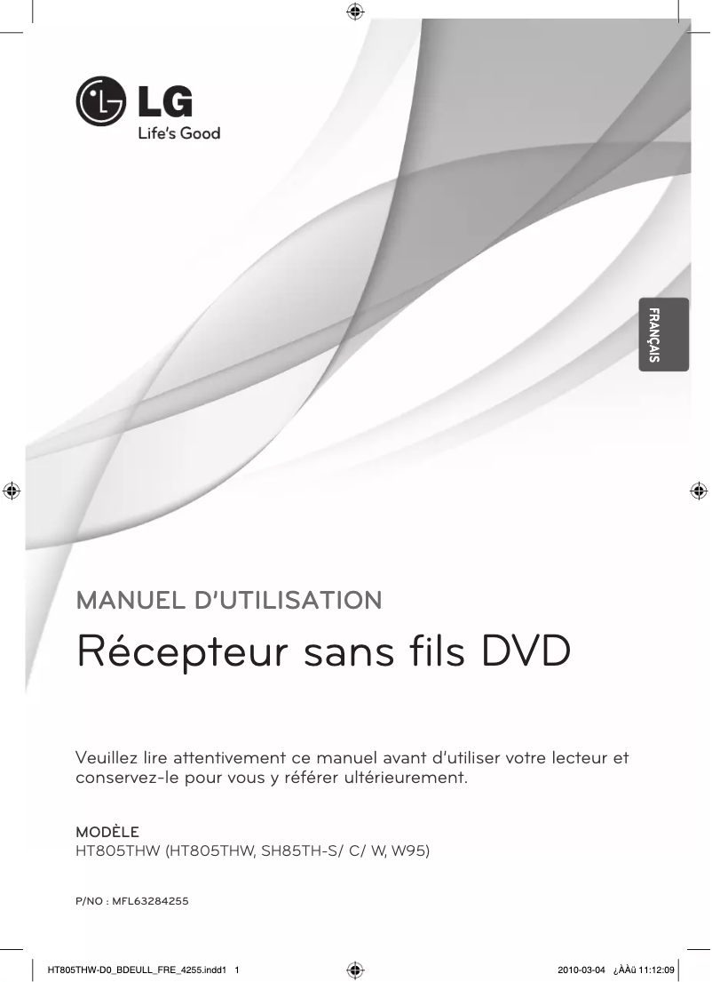 Image de la première page du manuel de l'appareil HT805THW