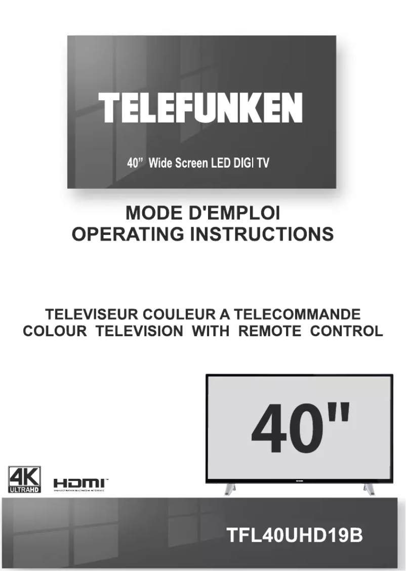 Page n°1 - Manuel utilisateur Telefunken TFL40UHD19B