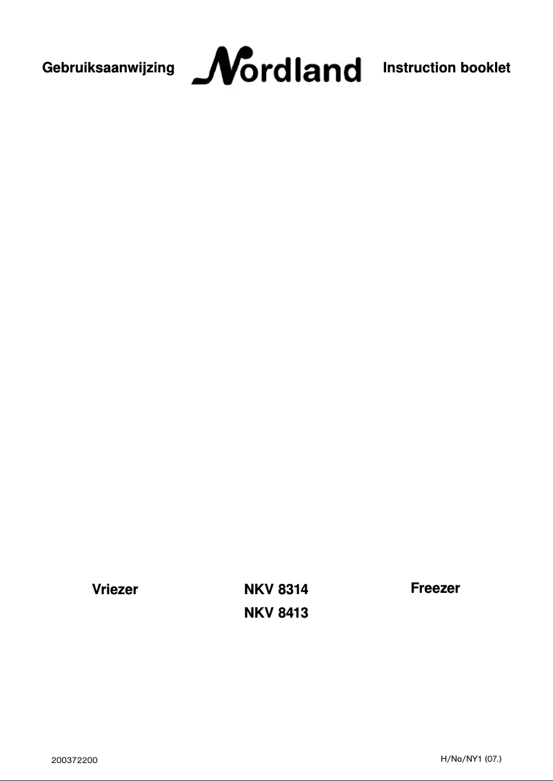 Page n°1 - Manuel utilisateur Nordland NKV 8413