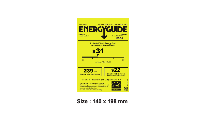 Página 1 del manual Etiqueta energética Samsung DW80B6060UG